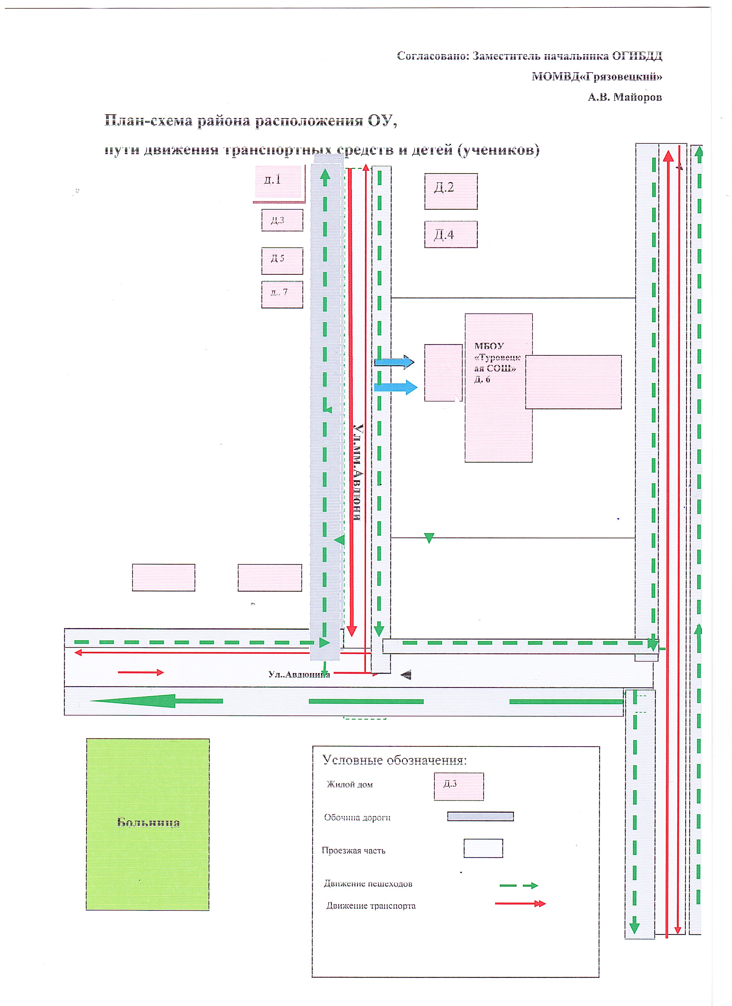 Схема проезда к школе